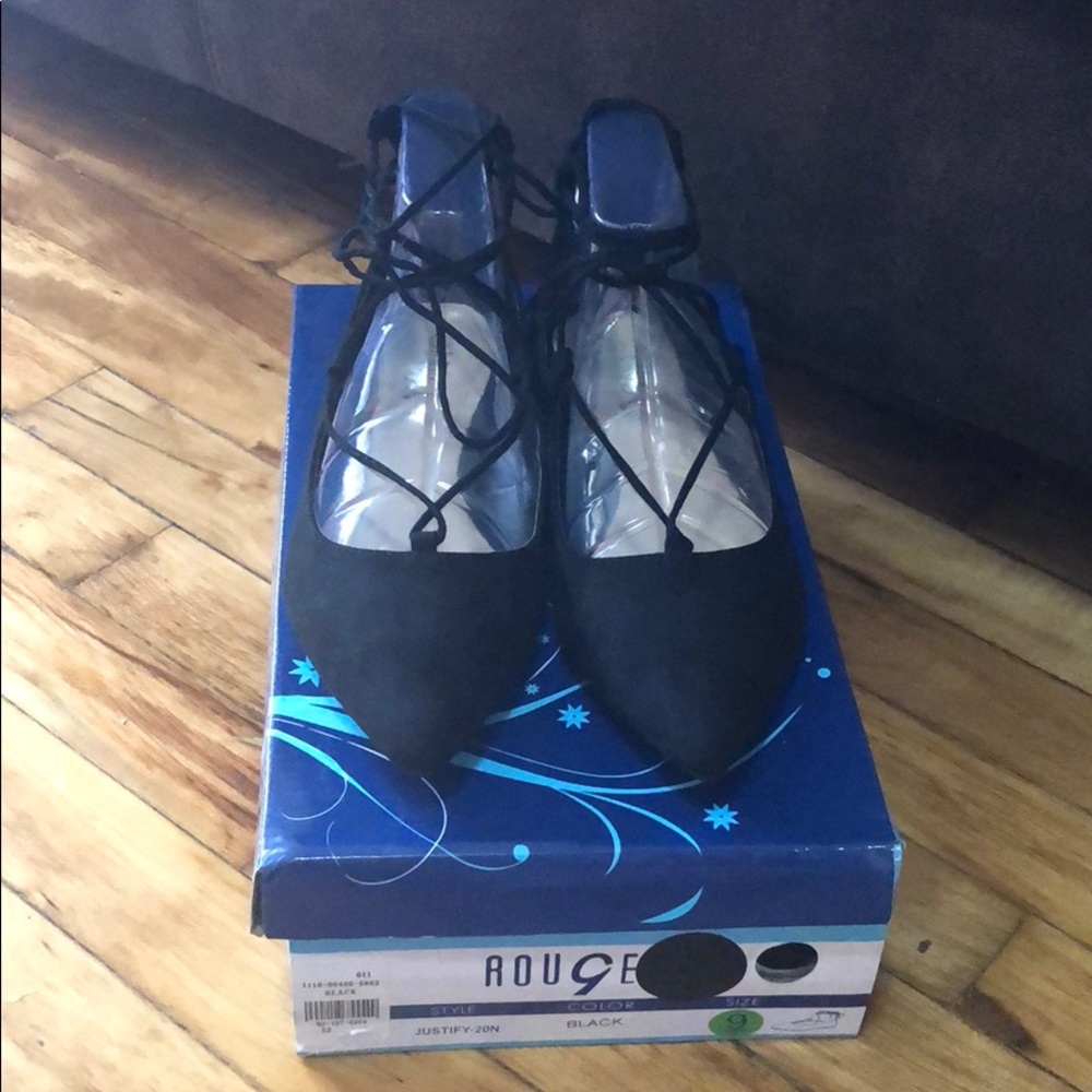 Rou9e lace-up ballet flats